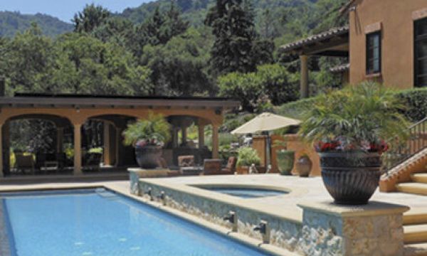 pool landscaping masonry patio saratoga