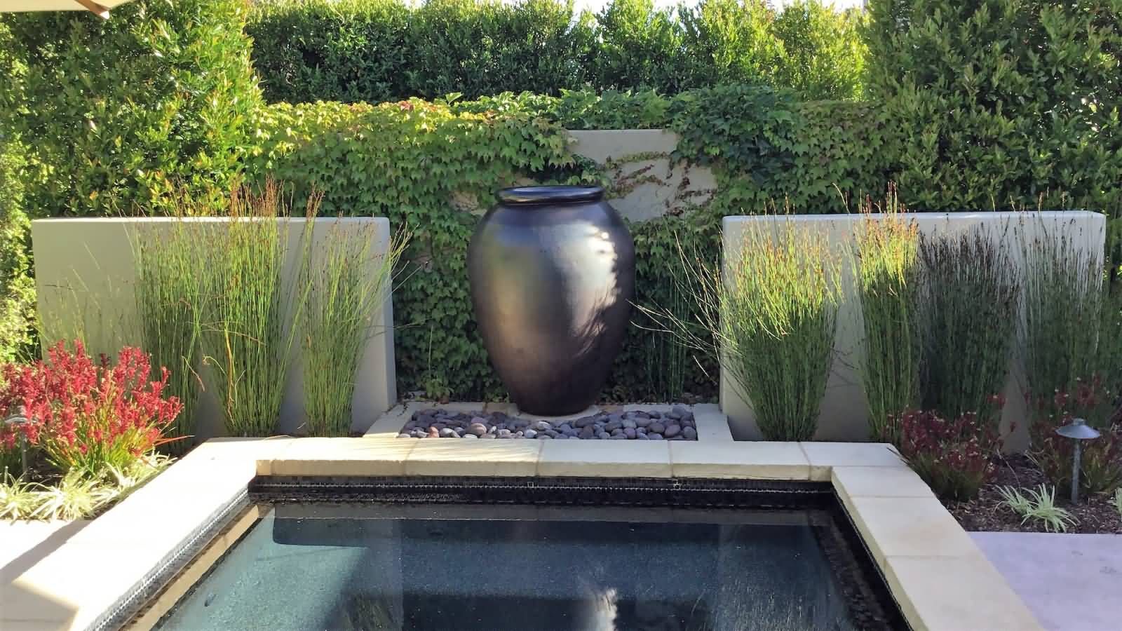 backyard landscaping water feature menlo park